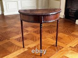 Dolls house miniature 112 ARTISAN vintage demi lune table by DENNIS JENVEY 1983
