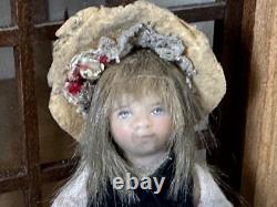 Dolls house miniature 112 ARTISAN vintage girl urchin doll by JILL BENNETT