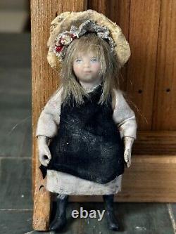Dolls house miniature 112 ARTISAN vintage girl urchin doll by JILL BENNETT