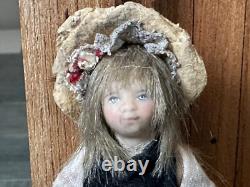 Dolls house miniature 112 ARTISAN vintage girl urchin doll by JILL BENNETT