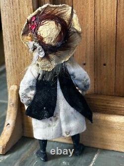 Dolls house miniature 112 ARTISAN vintage girl urchin doll by JILL BENNETT