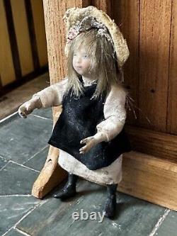 Dolls house miniature 112 ARTISAN vintage girl urchin doll by JILL BENNETT
