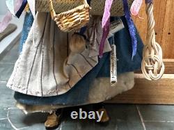 Dolls house miniature 112 ARTISAN vintage lady hawker doll by JILL BENNETT