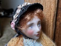 Dolls house miniature 112 ARTISAN vintage lady hawker doll by JILL BENNETT