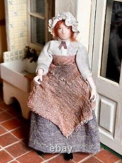 Dolls house miniature 112 ARTISAN vintage maid doll by JILL BENNETT