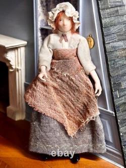 Dolls house miniature 112 ARTISAN vintage maid doll by JILL BENNETT