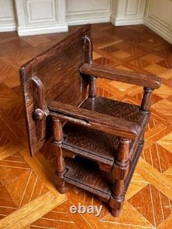Dolls house miniature 112 ARTISAN vintage metamorphic table / chair