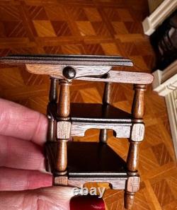 Dolls house miniature 112 ARTISAN vintage metamorphic table / chair