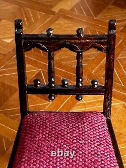 Dolls house miniature 112 ARTISAN vintage occasional chair by D J CLIFT 1995