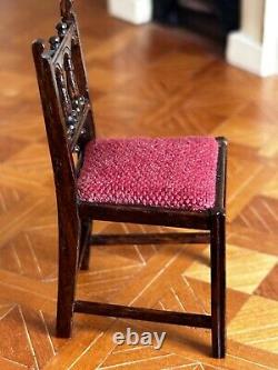 Dolls house miniature 112 ARTISAN vintage occasional chair by D J CLIFT 1995