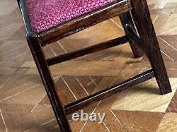 Dolls house miniature 112 ARTISAN vintage occasional chair by D J CLIFT 1995