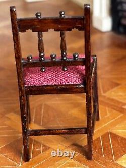 Dolls house miniature 112 ARTISAN vintage occasional chair by D J CLIFT 1995