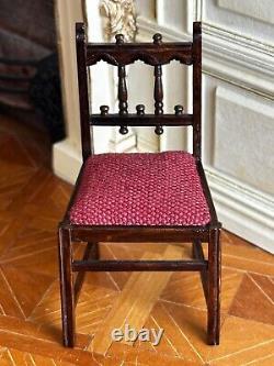 Dolls house miniature 112 ARTISAN vintage occasional chair by D J CLIFT 1995