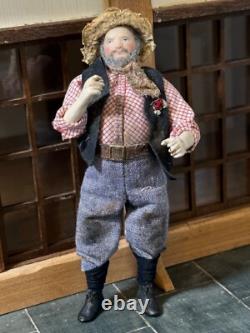 Dolls house miniature 112 ARTISAN vintage yokel /hillbilly doll by JILL BENNETT