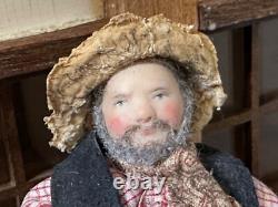 Dolls house miniature 112 ARTISAN vintage yokel /hillbilly doll by JILL BENNETT
