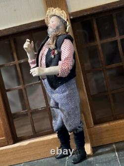 Dolls house miniature 112 ARTISAN vintage yokel /hillbilly doll by JILL BENNETT
