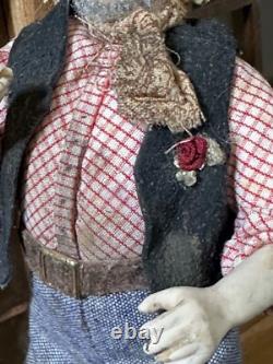 Dolls house miniature 112 ARTISAN vintage yokel /hillbilly doll by JILL BENNETT