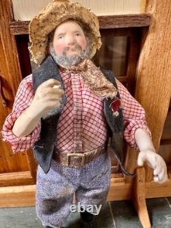 Dolls house miniature 112 ARTISAN vintage yokel /hillbilly doll by JILL BENNETT