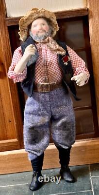 Dolls house miniature 112 ARTISAN vintage yokel /hillbilly doll by JILL BENNETT