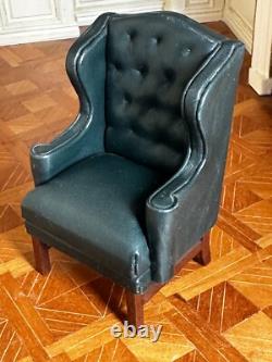 Dolls house miniature 112 ARTISAN wingback chair by MAGGIE BROWN