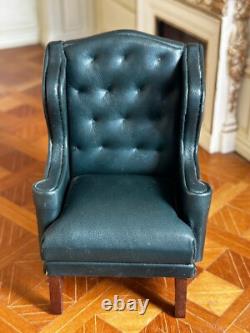 Dolls house miniature 112 ARTISAN wingback chair by MAGGIE BROWN