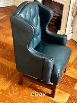Dolls house miniature 112 ARTISAN wingback chair by MAGGIE BROWN