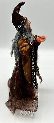 Dolls house miniature 112 ARTISAN wizard doll + stand