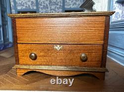 Dolls house miniature 112 ARTISAN wooden chest blanket box ottamon