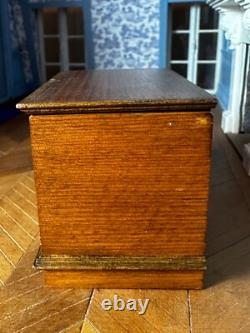 Dolls house miniature 112 ARTISAN wooden chest blanket box ottamon