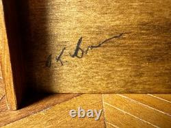 Dolls house miniature 112 ARTISAN wooden chest blanket box ottamon