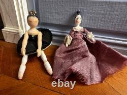 Dolls house miniature 112 ARTISAN wooden peg doll by JUDITH SOTRIFFER + 1