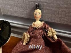 Dolls house miniature 112 ARTISAN wooden peg doll by JUDITH SOTRIFFER + 1