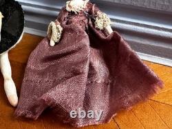 Dolls house miniature 112 ARTISAN wooden peg doll by JUDITH SOTRIFFER + 1