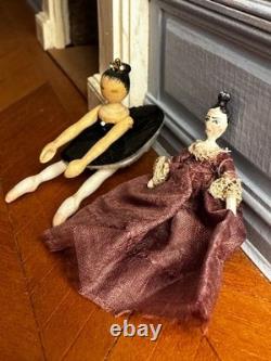 Dolls house miniature 112 ARTISAN wooden peg doll by JUDITH SOTRIFFER + 1