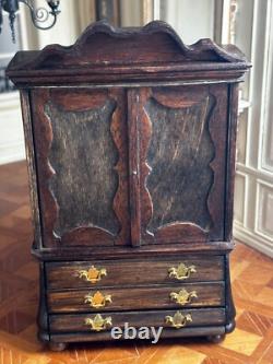 Dolls house miniature 112 ARTISAN wooden wardrobe