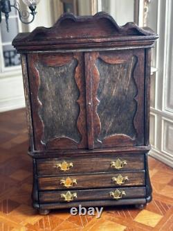 Dolls house miniature 112 ARTISAN wooden wardrobe