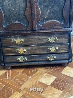 Dolls house miniature 112 ARTISAN wooden wardrobe
