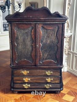 Dolls house miniature 112 ARTISAN wooden wardrobe