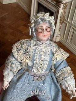 Dolls house miniature 112 Dowager lady doll by JILL BENNETT