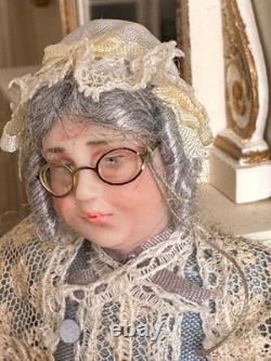 Dolls house miniature 112 Dowager lady doll by JILL BENNETT