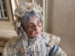 Dolls house miniature 112 Dowager lady doll by JILL BENNETT
