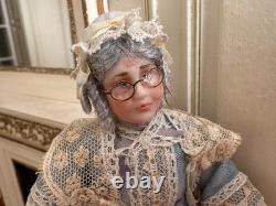 Dolls house miniature 112 Dowager lady doll by JILL BENNETT