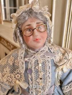 Dolls house miniature 112 Dowager lady doll by JILL BENNETT