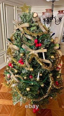 Dolls house miniature 112 HAND CRAFTED Xmas tree + lights
