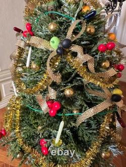 Dolls house miniature 112 HAND CRAFTED Xmas tree + lights