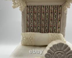 Dolls house miniature 112 HANDCRAFTED bedroom set canopy bed, cabinet