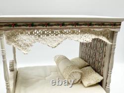 Dolls house miniature 112 HANDCRAFTED bedroom set canopy bed, cabinet
