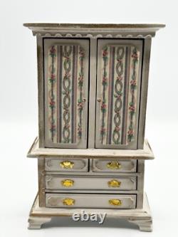 Dolls house miniature 112 HANDCRAFTED bedroom set canopy bed, cabinet