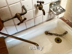 Dolls house miniature 112 HANDCRAFTED butler sink + copper water heater