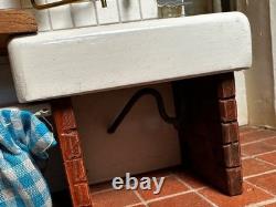 Dolls house miniature 112 HANDCRAFTED butler sink + copper water heater